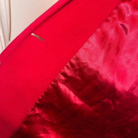 Vintage Braemar Petites Red Wool Coat - Jeremy Scott Collection - Size 7/8 - Picture 3 of 6